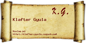 Klafter Gyula névjegykártya
